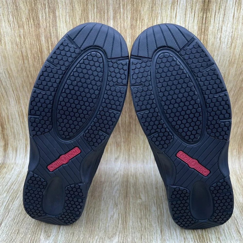 Orthofeet 633 Sneakers Men's Size 9.5 2E Wide Black Knit Athletic Walking